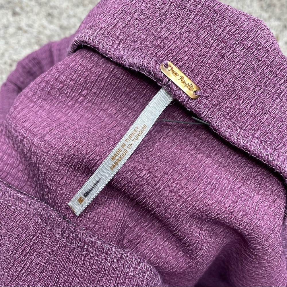 Free People Angie Wrap Mini Skirt Medium Purple Elastic Waist Stretch - Picture 5 of 9